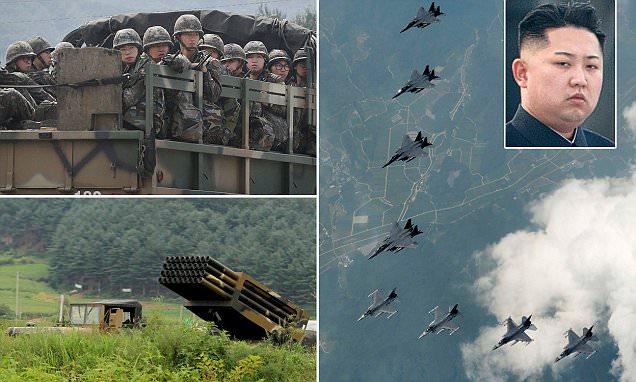 North and South Korean armies gather at the border as top officials meet in desperate bid to avoid going to war after Kim Jong-un ordered an end to critical ‘propaganda’