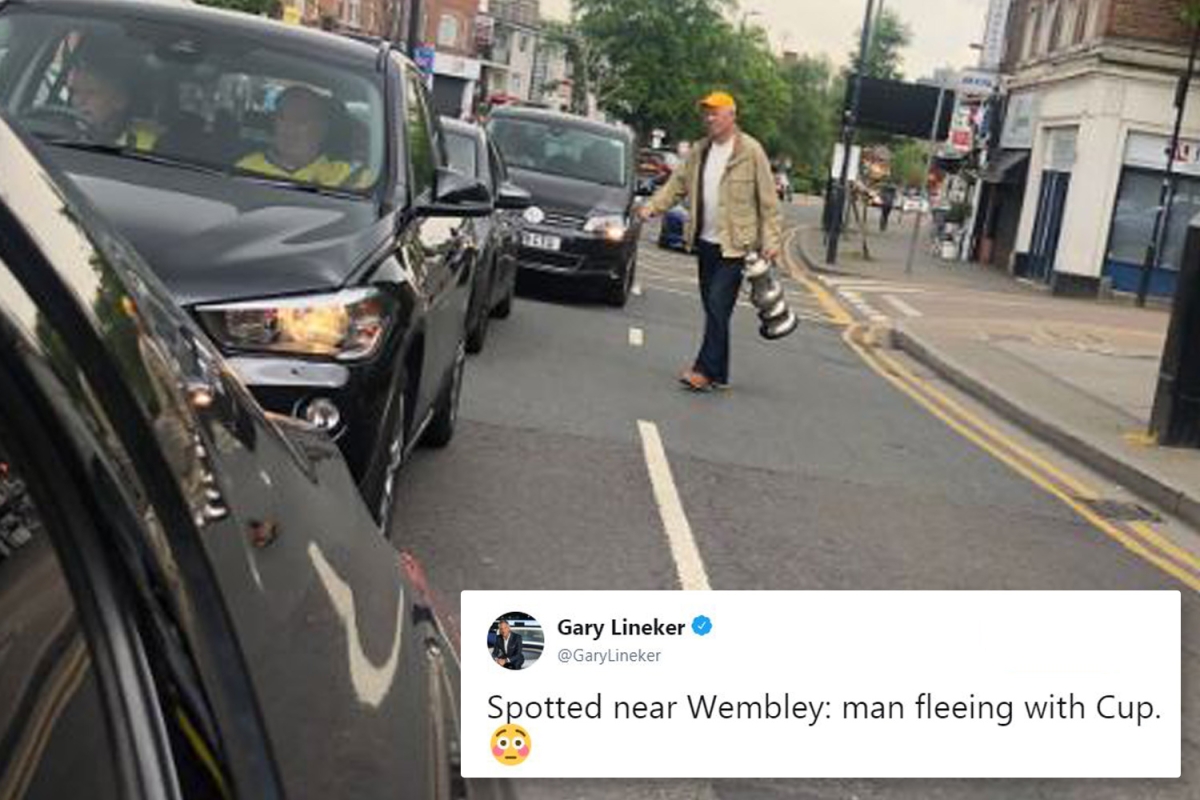 Gary Lineker spots man ‘fleeing with FA Cup’ ahead of Wembley final between Man City and Watford