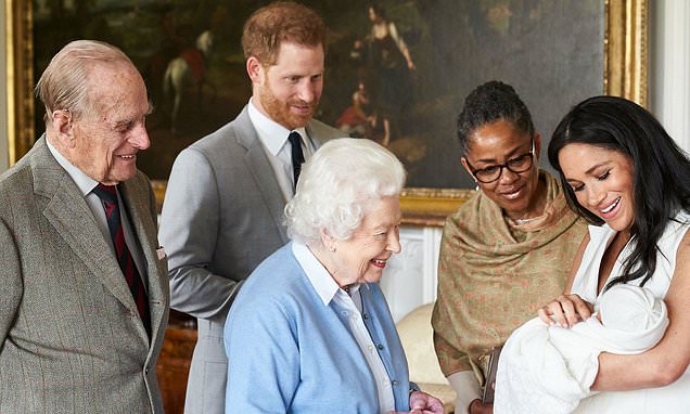 ‘He’s already got a bit of facial hair!’ Playful Harry makes case for son Archie Harrison Mountbatten-Windsor taking after him as he breaks out dad jokes and ribs giggly Meghan over baby’s calm persona in hilarious clip