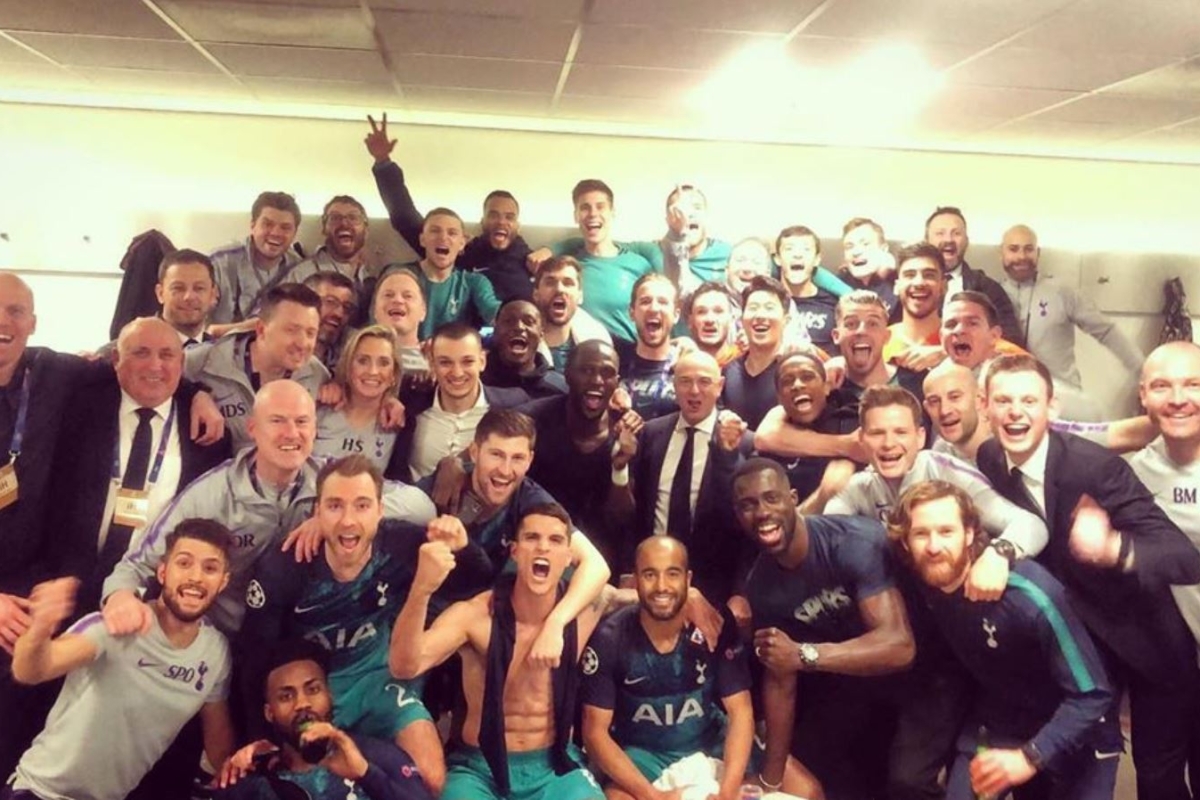 Inside Spurs’ jubilant dressing room as Lamela and Co party following historic and unexpected Ajax comeback to reach the Champions League final