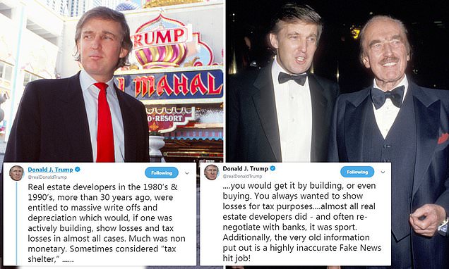 ‘It was sport’: Trump says he claimed $1.17 billion in business losses in the 1980s and 1990s as a ‘tax shelter’ and ‘almost all real estate developers’ did it as he blasts New York Times report based on 10 years of confidential IRS data