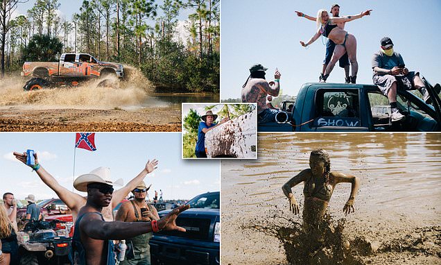 ‘Mud is like a drug to me’: Inside Florida’s Mad-Max style Monster truck mudding rallies where unbridled debauchery is let loose and self-described ‘rednecks’ twerk and get dirty