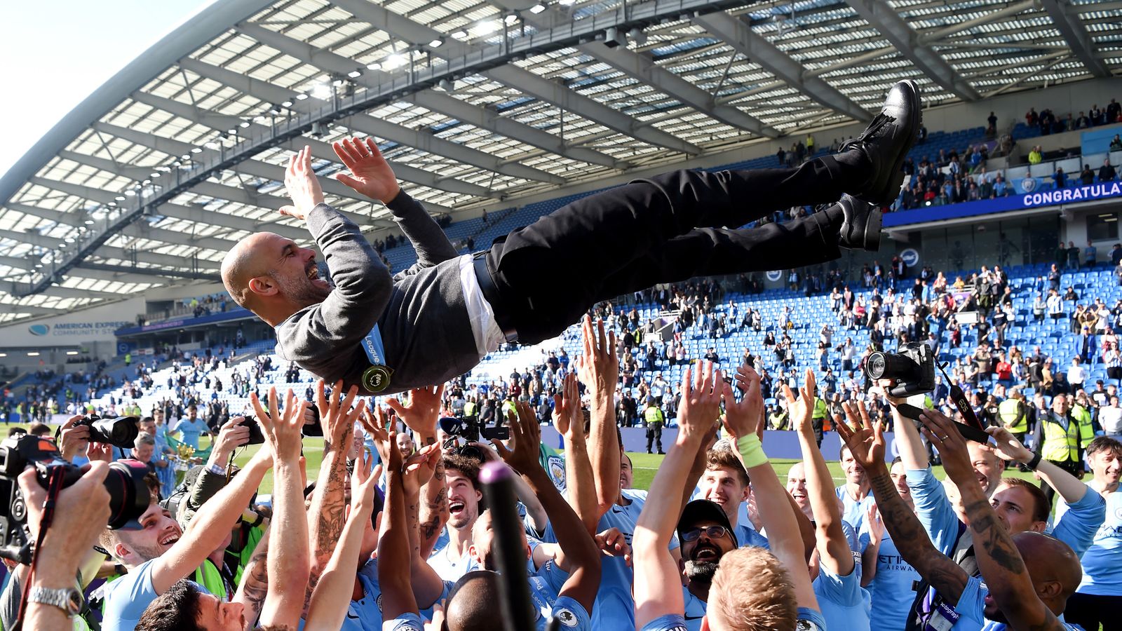 Pep Guardiola salutes Liverpool after Man City title triumph