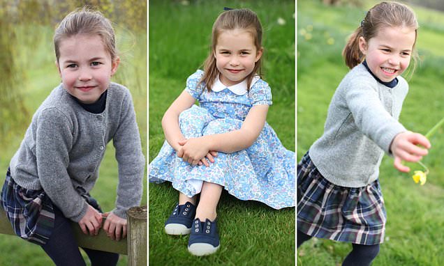 The perfect princess! Charlotte shows off her ‘confident and playful’ nature in delightful pictures – taken by mum Kate – to mark her fourth birthday