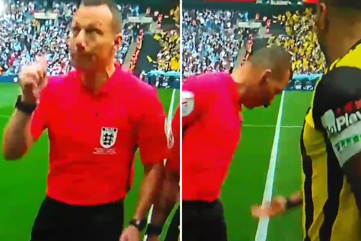 Watch as FA Cup final ref Kevin Friend tosses coin over his head in bizarre blunder ahead of kick-off