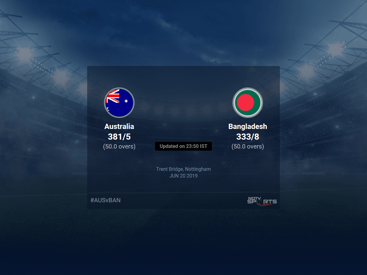 Australia vs Bangladesh Live Score, Over 46 to 50 Latest Cricket Score, Updates