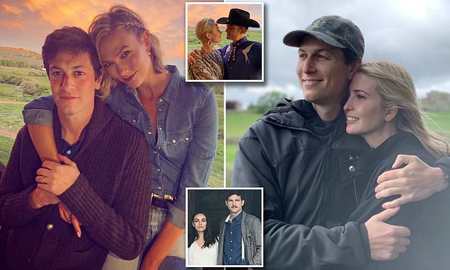 Awkward! Ivanka and Jared cuddle up as they attend the star-studded second wedding of Karlie Kloss and Josh Kushner in Wyoming – alongside a host of VERY outspoken Trump critics, including Katy Perry, Mila Kunis and Ashton Kutcher