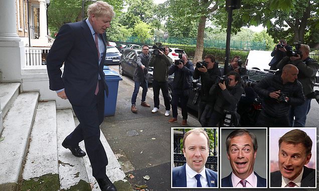 ‘Boris doesn’t NEED Nigel’: Allies dismiss talk of Brexit general election pact with Farage as former Tory rival Matt Hancock backs him – and even Gove says he ‘has what it takes’ to be PM