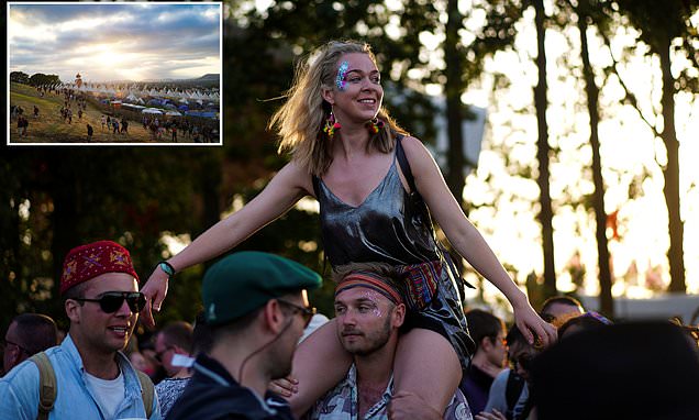 Night fever: Glastonbury revellers kick off festival’s first evening with record temperatures forecast during a scorching weekend