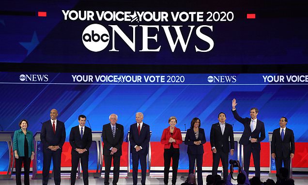 The Democrats’ family feud: Insults fly as the top 10 candidates go head-to-head for the first time with Joe Biden targeted for his age, bitter disputes over healthcare and candidates wrestling over who is the TRUE heir to Obama