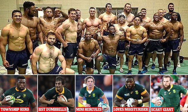 All that stands in our way of Rugby World Cup glory? 2.5 tons of biltong beefcake! JANE FRYER gives you the lowdown on England’s hunky opponents