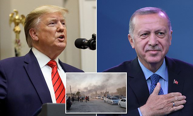 Donald Trump warns Erdoğan he’ll see ‘far more than sanctions’ if Turkey’s Syria invasion isn’t ‘humane’ but won’t say what that means and he complains that the Kurds ‘didn’t help us with NORMANDY’