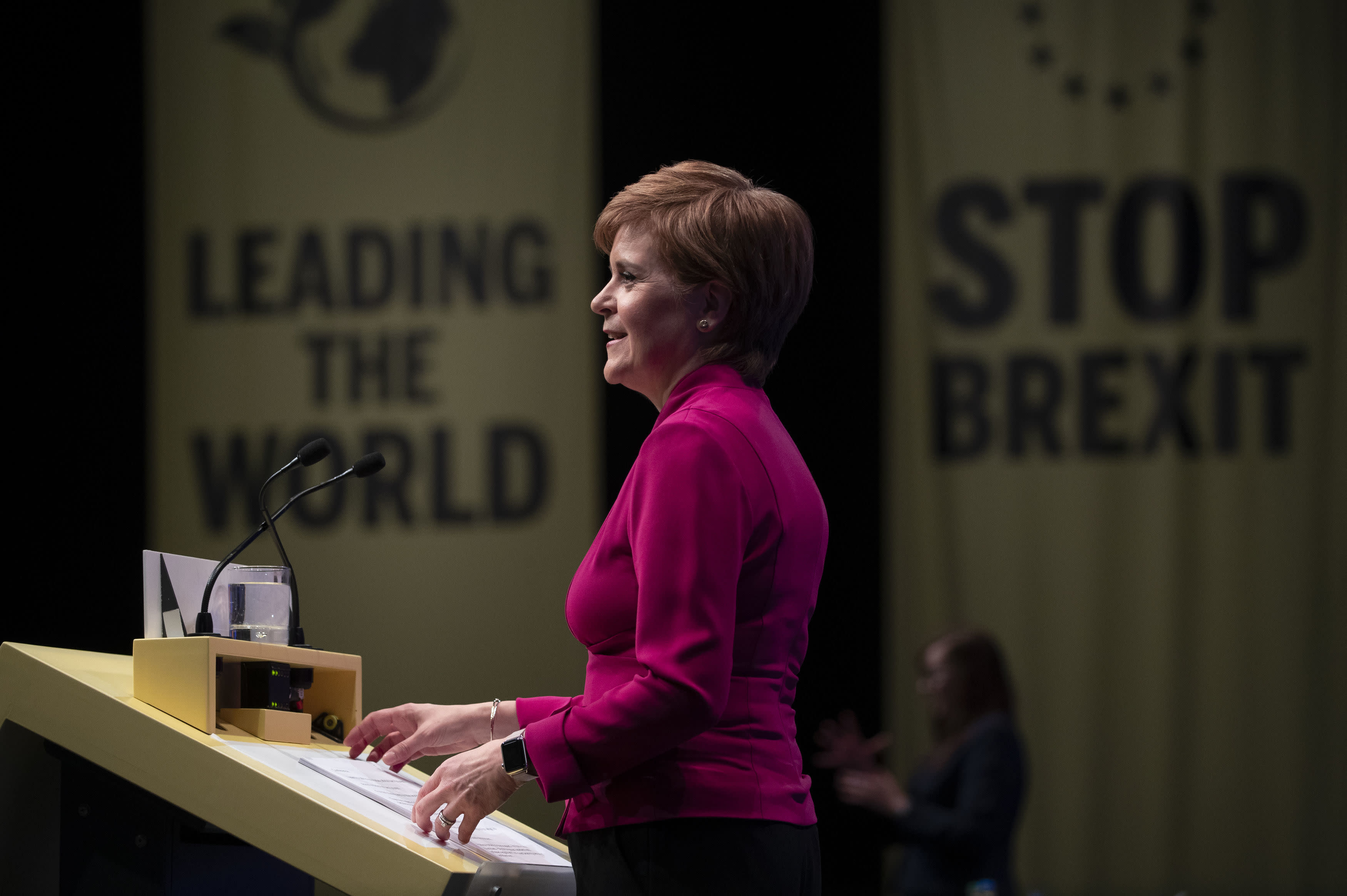 The Latest: Scottish party won’t accept Brexit plans