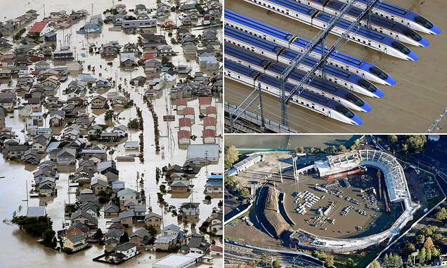 At least 33 people are dead and 16 missing after powerful Typhoon Hagibis ripped through Japan triggering deadly landslides and flooding rivers with hundreds of homes evacuated