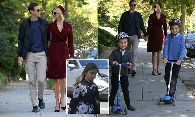 The look of love! Ivanka Trump and husband Jared Kushner put on a VERY public display of affection as they walk to the local synagogue with their three kids to celebrate the Jewish holiday of Sukkot