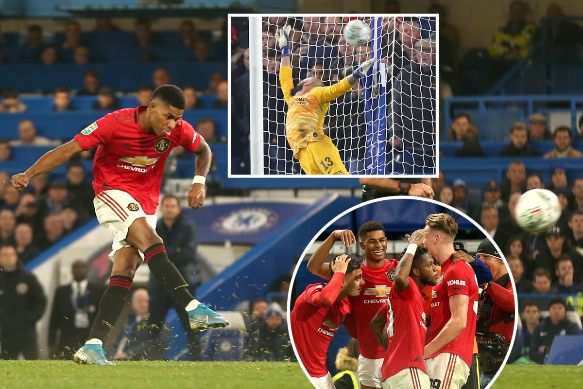 Rashford penalty and stunning free-kick fire Solskjaer’s men into Carabao Cup quarter-finals despite Batshuayi belter