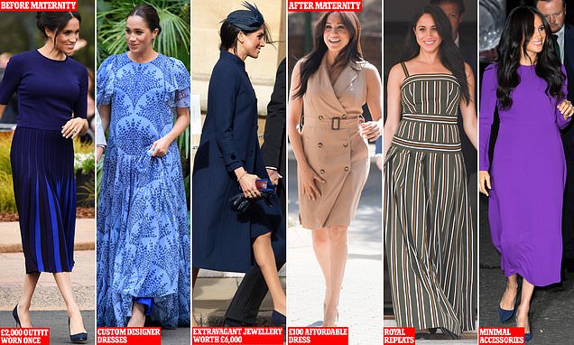 Revealed: How Meghan Markle has revamped her wardrobe since returning from maternity leave by ditching designer dresses and lavish jewellery to appear more ‘relatable’