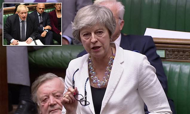 Theresa May warns the ‘eyes of the world are on us’ in a passionate speech BACKING Boris Johnson’s Brexit deal telling his opponents to ‘put the national interest first’ and vote for it