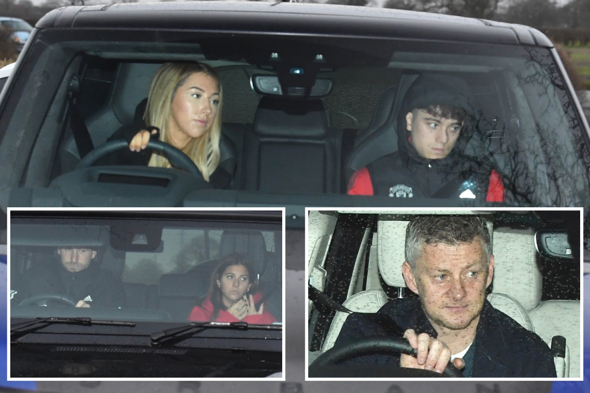 Dan James’ girlfriend drives him to Man Utd training while Luke Shaw gives his partner a lift ahead of Alkmaar match