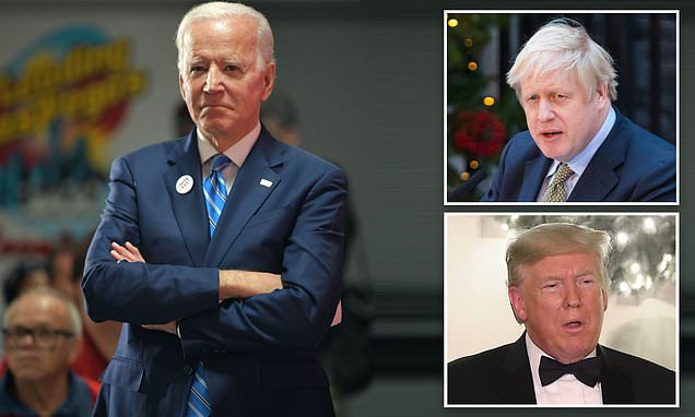 Joe Biden warns Democrats that British Labour party’s thumping defeat shows what happens to the radical left and calls UK prime minister Boris Johnson Donald Trump’s ‘physical and emotional clone’