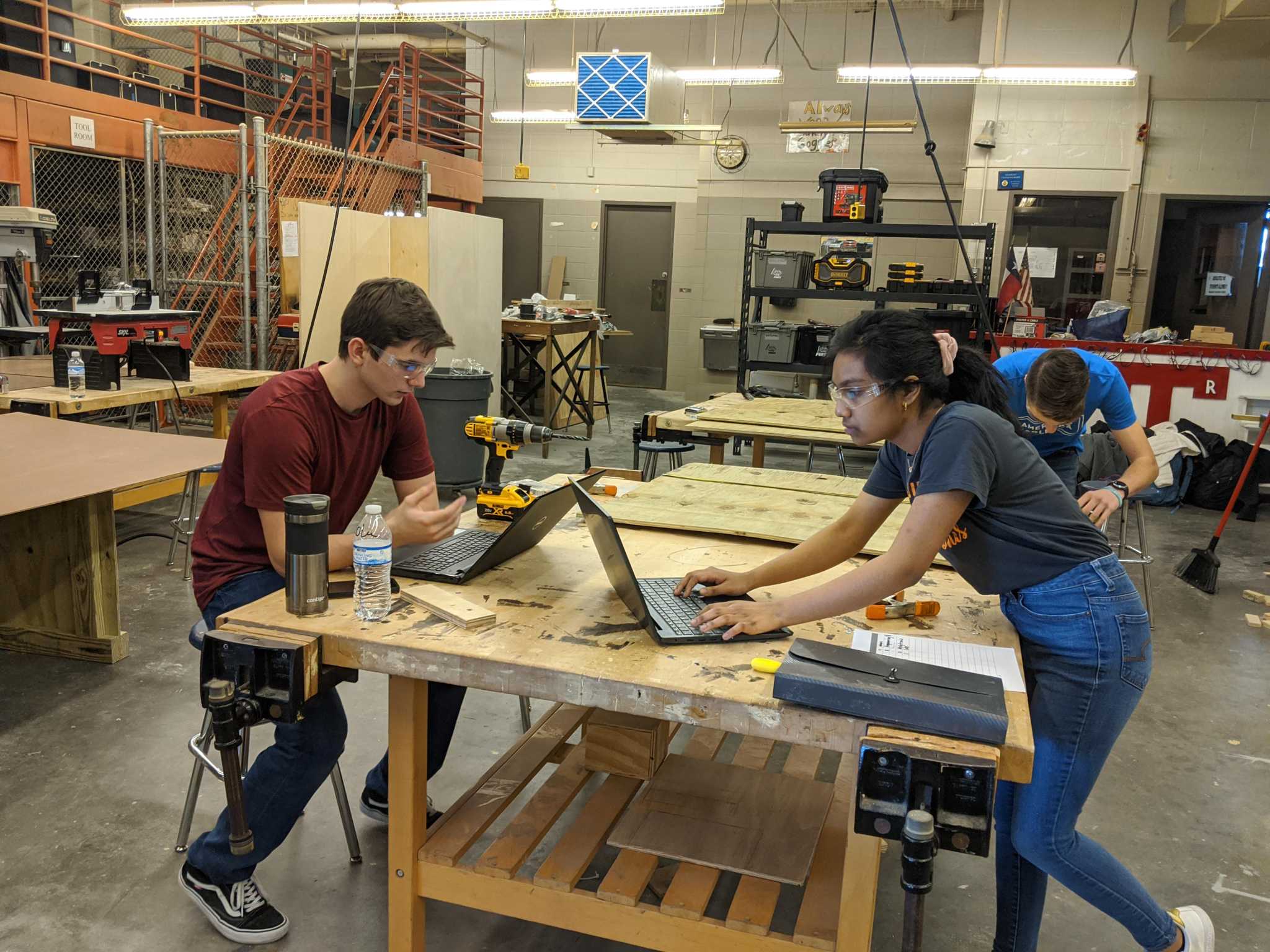 Tomball High School T3 Robotics Team preparing for competition