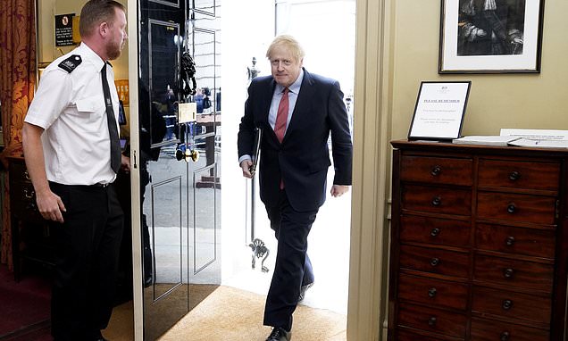 Boris ‘in properly good nick’ as he storms back into Downing Street amid wry smiles from ministers as the cabinet ditch Zoom to welcome him back in person despite social distancing rules